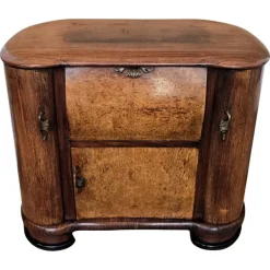 Pamono Vintage Art Deco Italian Walnut Burl and Mirror Mosaic Dry Bar Cabinet by Paolo Buffa, 1950s> Cabinets & Wardrobes