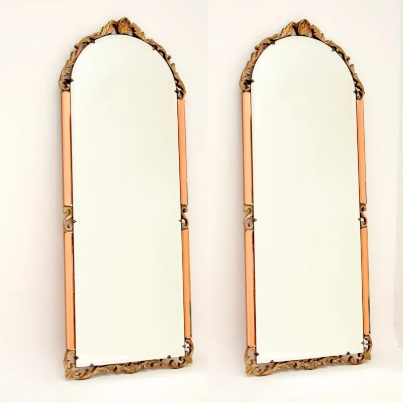 Pamono Vintage Art Deco Mirrors, 1930s, Set of 2> Mirrors