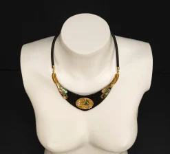 Pamono Vintage Art Deco Necklace and Clip Earrings by Luigi Briglia, 1960s, Set of 3><noscript><img width=