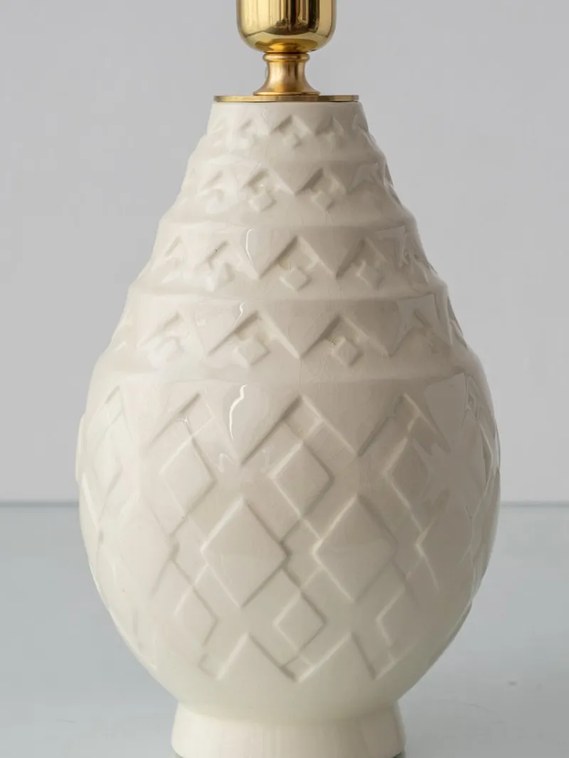 Pamono Vintage Art Deco Pineapple Ceramic Table Lamp by Charles Catteau, 1920s> Table Lamps