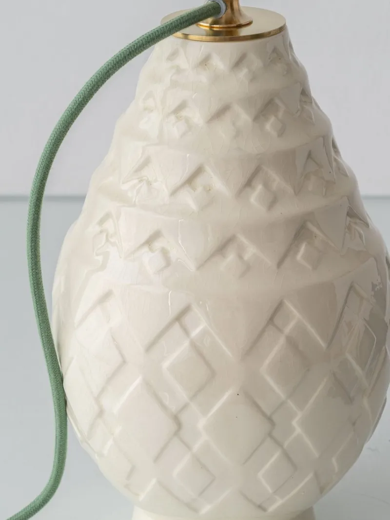 Pamono Vintage Art Deco Pineapple Ceramic Table Lamp by Charles Catteau, 1920s> Table Lamps