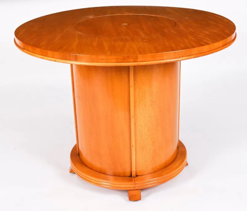 Pamono Vintage Art Deco Satin Wood Pop Up Modernist Cocktail Cabinet, 1950s> Glassware