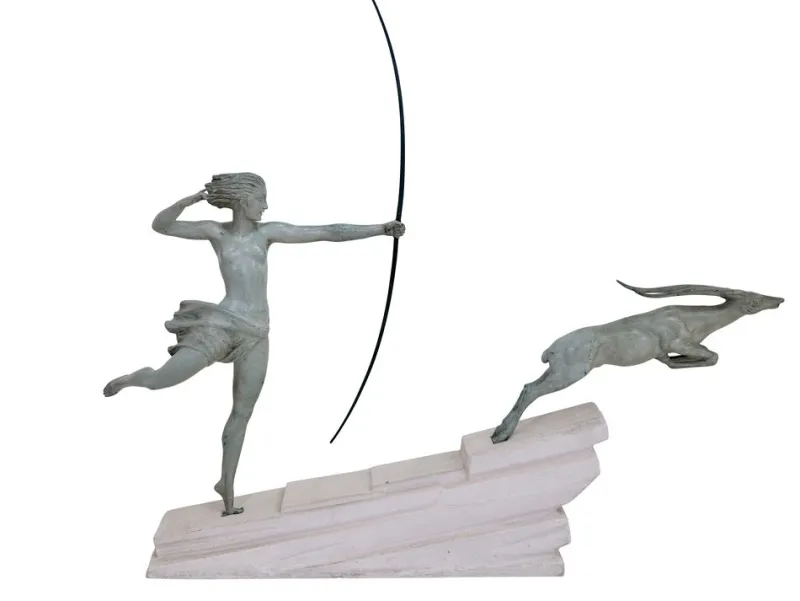 Pamono Vintage Art Deco Sculpture Atlantement in White Bronze by Jean De Marco for Max Le Verrier, 1920s> Art Deco