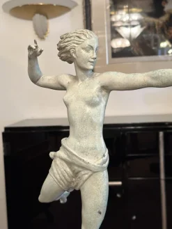 Pamono Vintage Art Deco Sculpture Atlantement in White Bronze by Jean De Marco for Max Le Verrier, 1920s><noscript><img width=