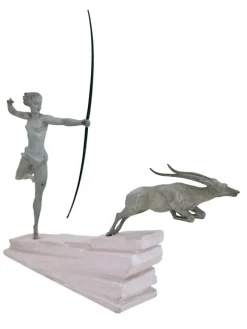 Pamono Vintage Art Deco Sculpture Atlantement in White Bronze by Jean De Marco for Max Le Verrier, 1920s><noscript><img width=