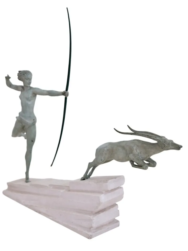 Pamono Vintage Art Deco Sculpture Atlantement in White Bronze by Jean De Marco for Max Le Verrier, 1920s> Art Deco