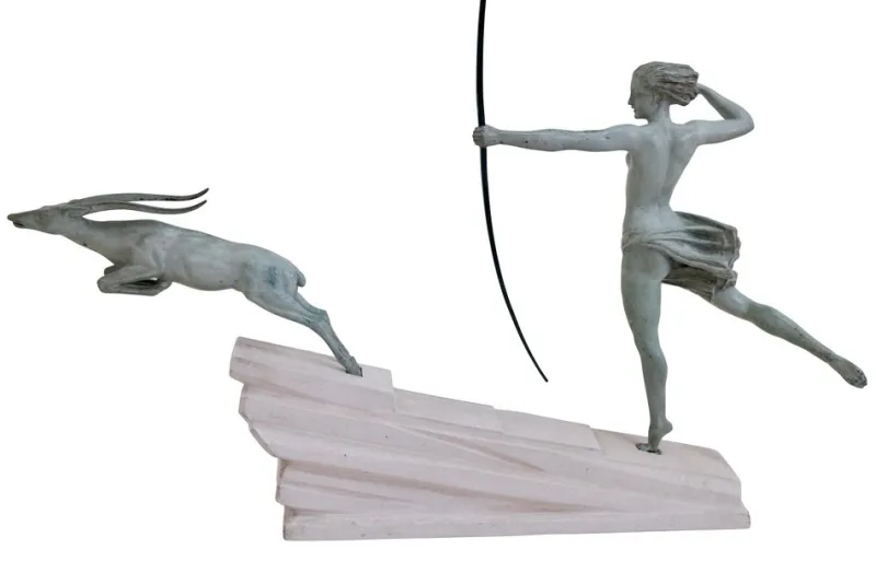 Pamono Vintage Art Deco Sculpture Atlantement in White Bronze by Jean De Marco for Max Le Verrier, 1920s> Art Deco