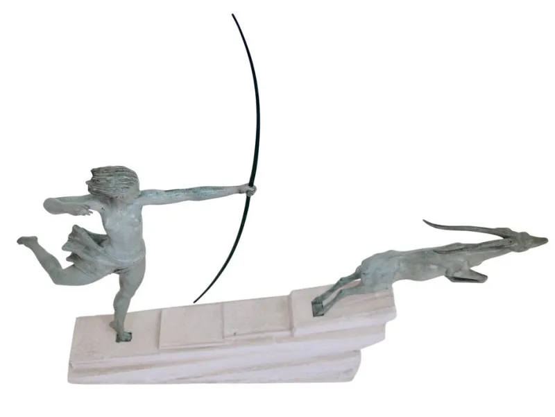 Pamono Vintage Art Deco Sculpture Atlantement in White Bronze by Jean De Marco for Max Le Verrier, 1920s> Art Deco