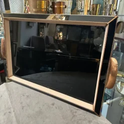 New Pamono Vintage Art Deco Serving Tray in Copper and Glass, 1930s