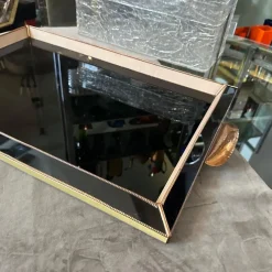 New Pamono Vintage Art Deco Serving Tray in Copper and Glass, 1930s