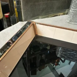 New Pamono Vintage Art Deco Serving Tray in Copper and Glass, 1930s