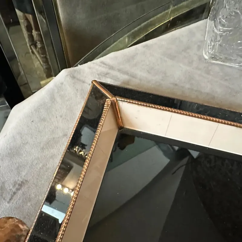 New Pamono Vintage Art Deco Serving Tray in Copper and Glass, 1930s