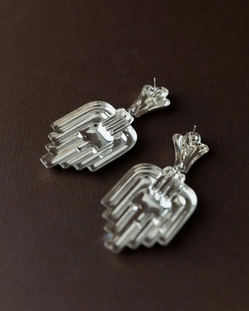 Pamono Vintage Art Deco Silver Earrings, Set of 2> Earrings