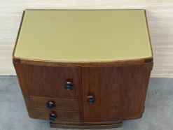 Pamono Vintage Art Deco Spanish Walnut Nightstands, 1950, Set of 2><noscript><img width=