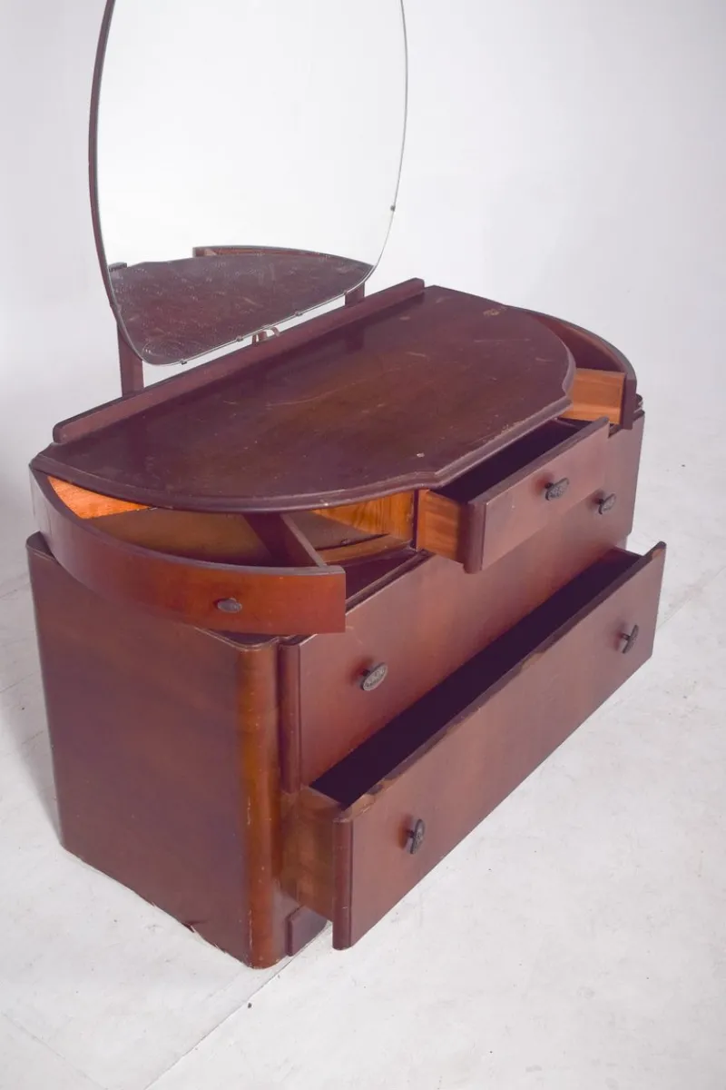 Pamono Vintage Art Deco Walnut Dressing Table, 1920s> Dressing Tables
