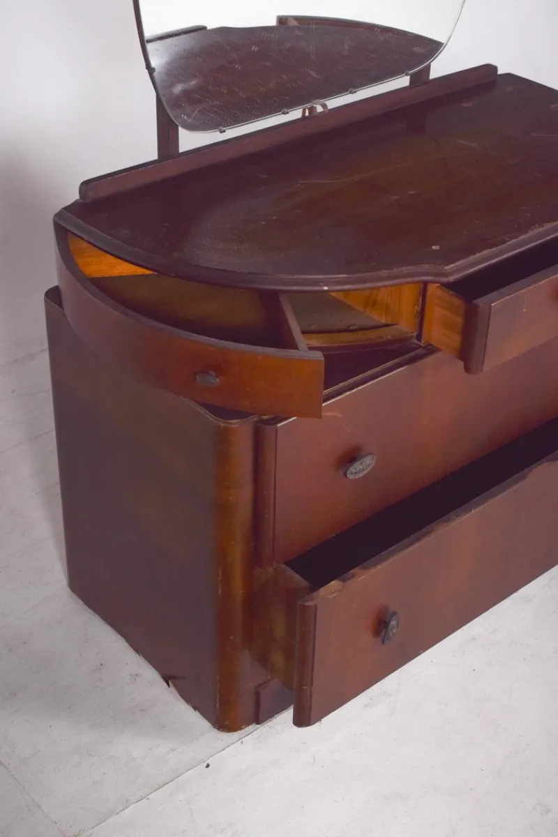 Pamono Vintage Art Deco Walnut Dressing Table, 1920s> Dressing Tables
