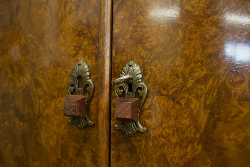 Clearance Pamono Vintage Art Deco Walnut Wardrobe, 1950s