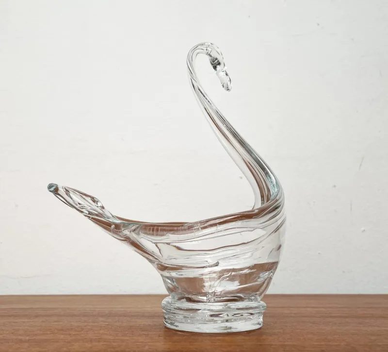 Discount Pamono Vintage Art Glass Swan-Shaped Bowl Vase
