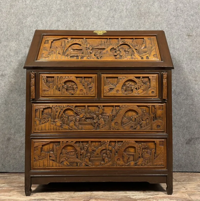 Hot Pamono Vintage Asian Secretaire in Camphor, 1950