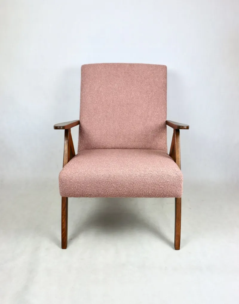 Pamono Vintage B-310 VAR Armchair in Pink Bouclé, 1970s> Lounge Chairs & Armchairs