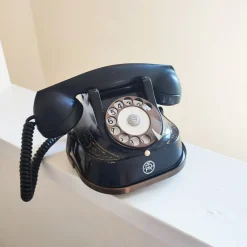 Best Pamono Vintage Bakelite Phone with Rotary Dial and Brass Carry Handle from Bell Telephone, Antwerp, Belgium, 1930s