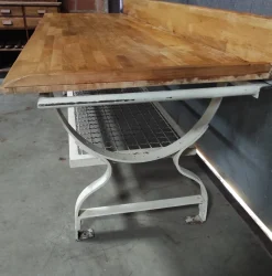 Sale Pamono Vintage Baker's Table with Iron Base and Beech Top