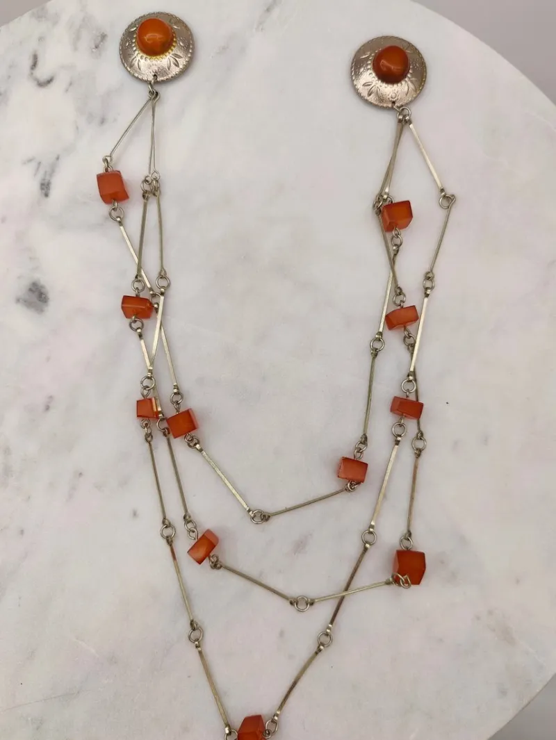 Pamono Vintage Baltic Amber Double Brooch> Brooches