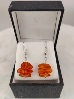 Pamono Vintage Baltic Amber Necklace, Bracelet and Earrings, Set of 4><noscript><img width=