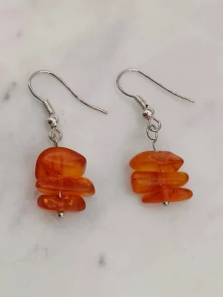 Pamono Vintage Baltic Amber Necklace, Bracelet and Earrings, Set of 4><noscript><img width=