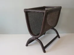 Outlet Pamono Vintage Bamboo & Webbing Magazine Rack, Italy, 1960s