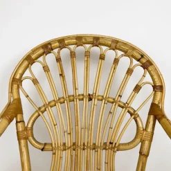 Pamono Vintage Bamboo and Rattan Armchair, 1950s><noscript><img width=