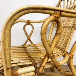 Pamono Vintage Bamboo and Rattan Armchair, 1950s><noscript><img width=