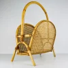 Pamono Vintage Bamboo and Vienna Straw Magazine Rack, 1960s> Magazine Racks