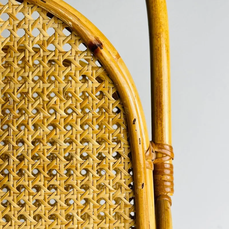Pamono Vintage Bamboo and Vienna Straw Magazine Rack, 1960s> Magazine Racks