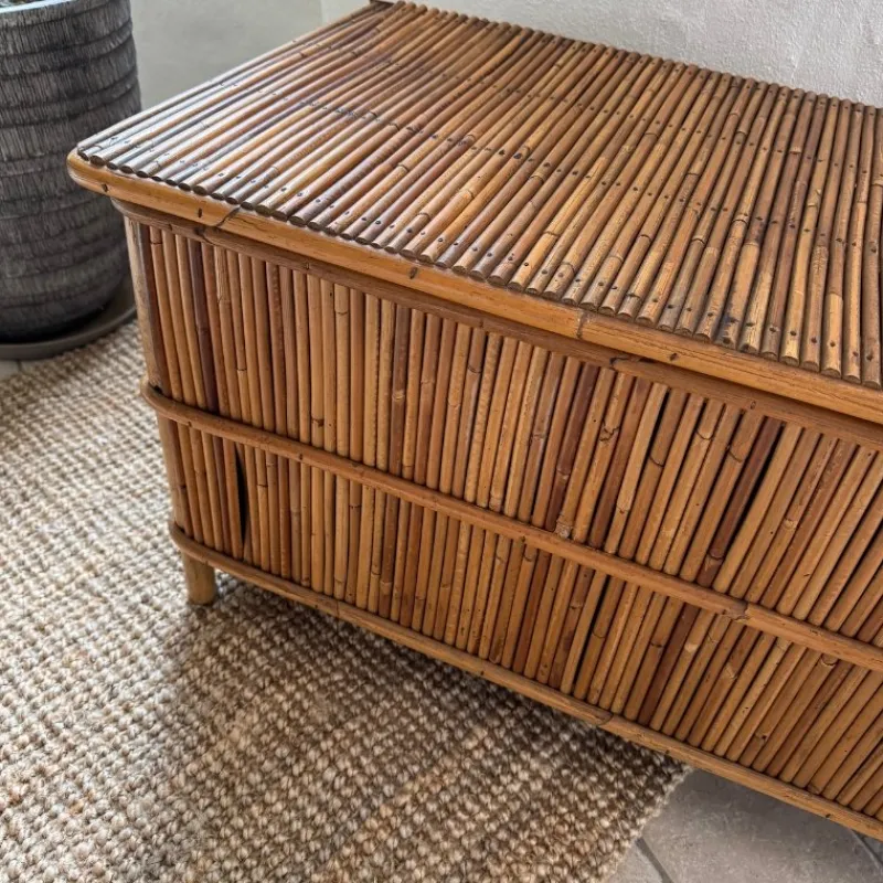 Pamono Vintage Bamboo Chest by Audoux Minnet, 1950s> Dressers, Commodes & Chests