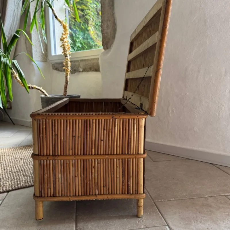 Pamono Vintage Bamboo Chest by Audoux Minnet, 1950s> Dressers, Commodes & Chests
