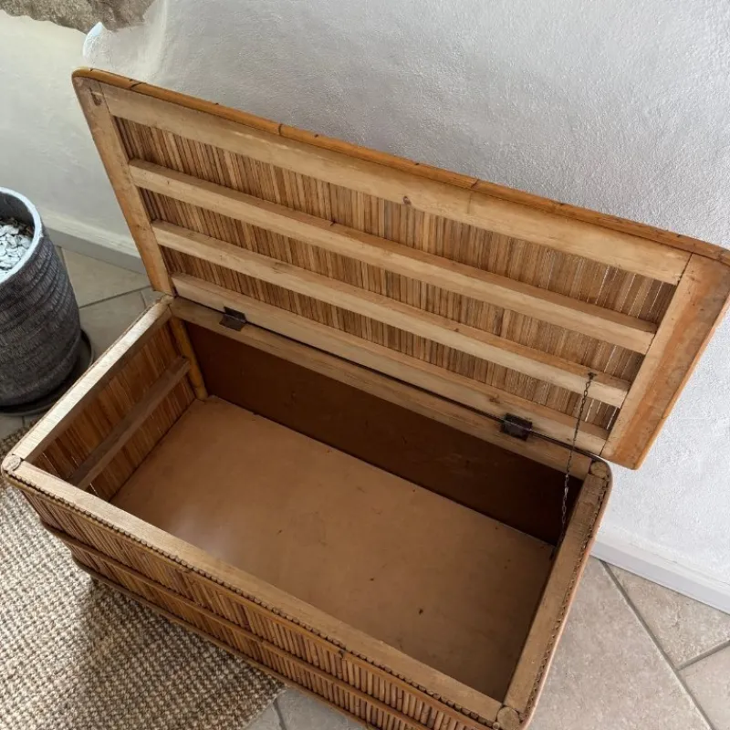 Pamono Vintage Bamboo Chest by Audoux Minnet, 1950s> Dressers, Commodes & Chests
