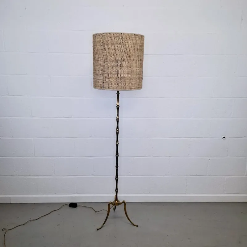 Best Pamono Vintage Bamboo Floor Lamp in Brass, 1960s