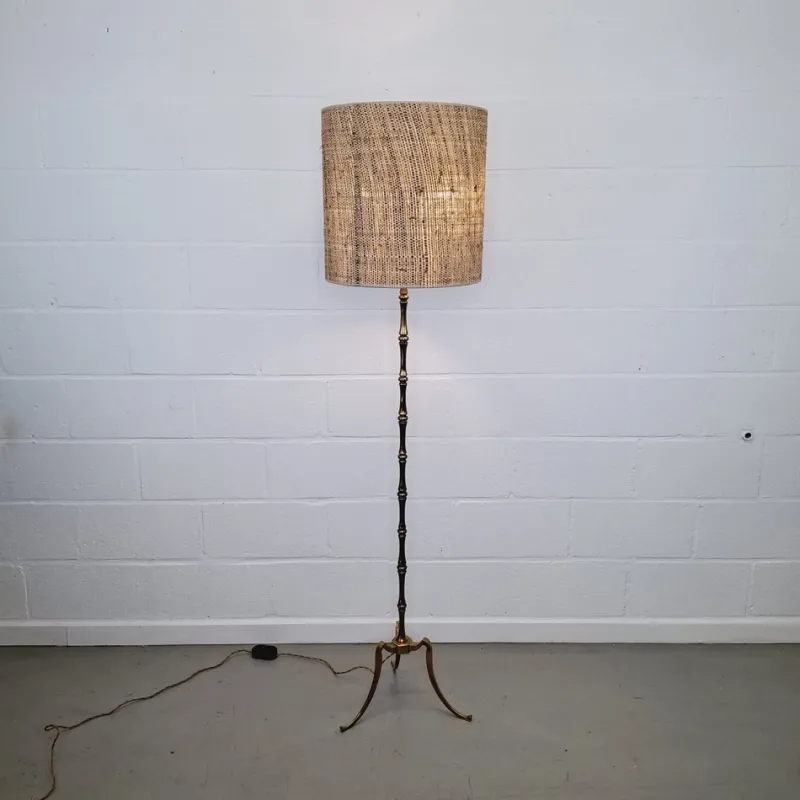 Best Pamono Vintage Bamboo Floor Lamp in Brass, 1960s