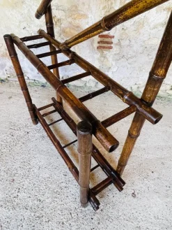 Sale Pamono Vintage Bamboo Hall Stand with Bevelled Mirror, 1920s
