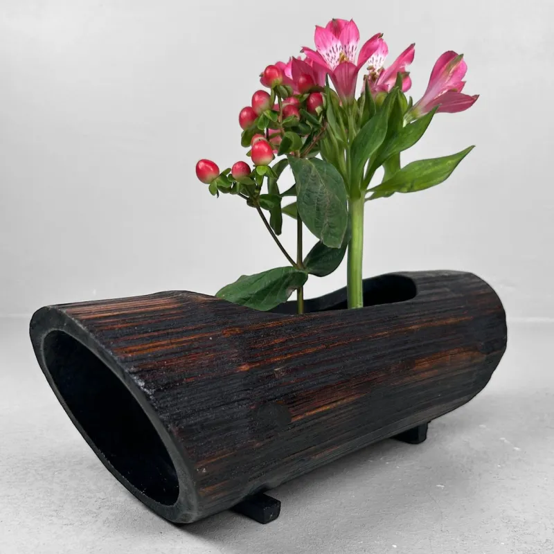 Outlet Pamono Vintage Bamboo Ikebana Flower Stand, Japan, 1960s