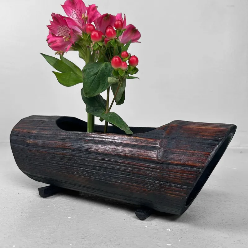 Outlet Pamono Vintage Bamboo Ikebana Flower Stand, Japan, 1960s