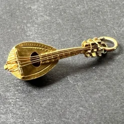 Hot Pamono Vintage Banjo Sitar 18k Yellow Gold Charm Pendant, 1960s
