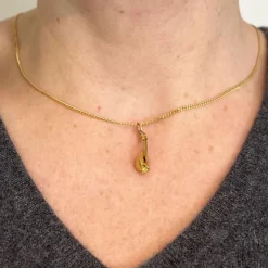 Hot Pamono Vintage Banjo Sitar 18k Yellow Gold Charm Pendant, 1960s