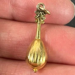Hot Pamono Vintage Banjo Sitar 18k Yellow Gold Charm Pendant, 1960s