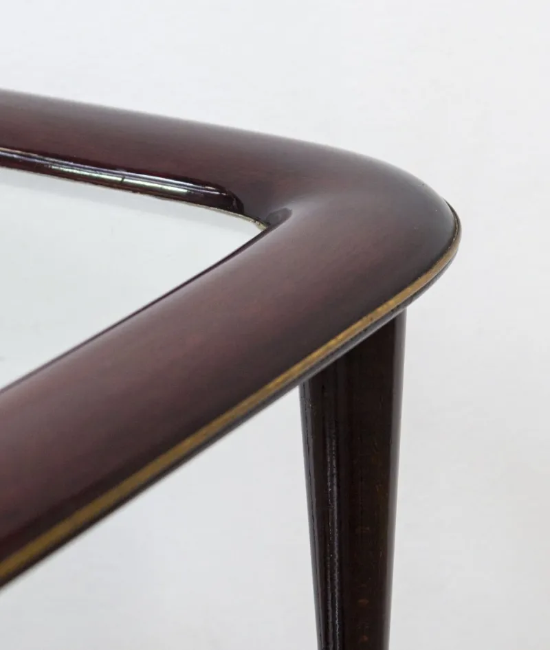 Online Pamono Vintage Bar Cart in Lacquered Wood and Brass, 1950s