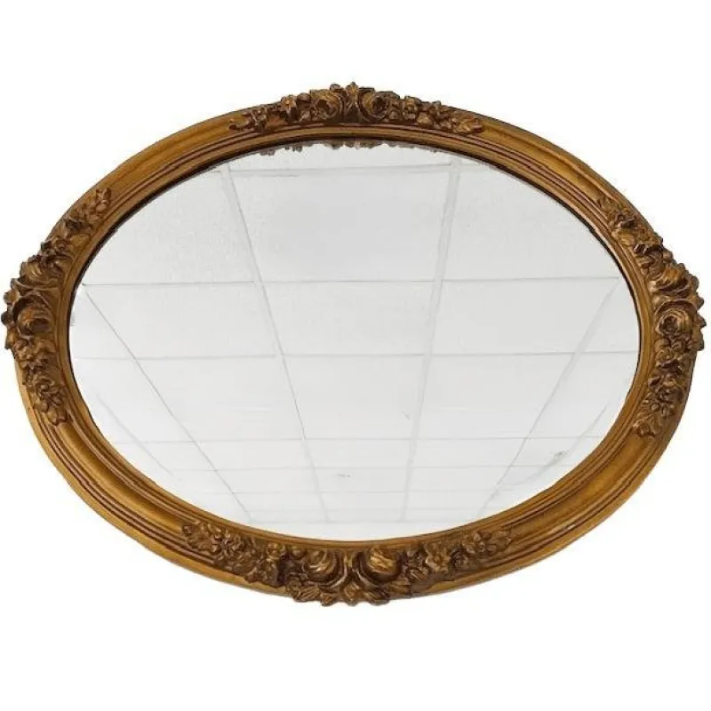 Pamono Vintage Baroque Style Gilt Framed Oval Mirror> Mirrors