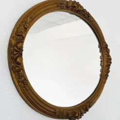 Pamono Vintage Baroque Style Gilt Framed Oval Mirror><noscript><img width=