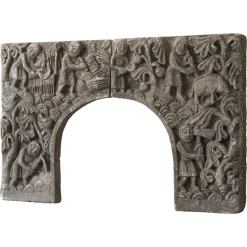 Online Pamono Vintage Bas Relief Fireplace Surround in Hand Carved Stone, 1940s