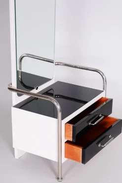 Pamono Vintage Bauhaus Black & White Dressing Table from Vichr, 1930s><noscript><img width=